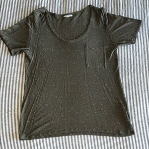 Club Monaco Women's Olive Green Pocket Tee